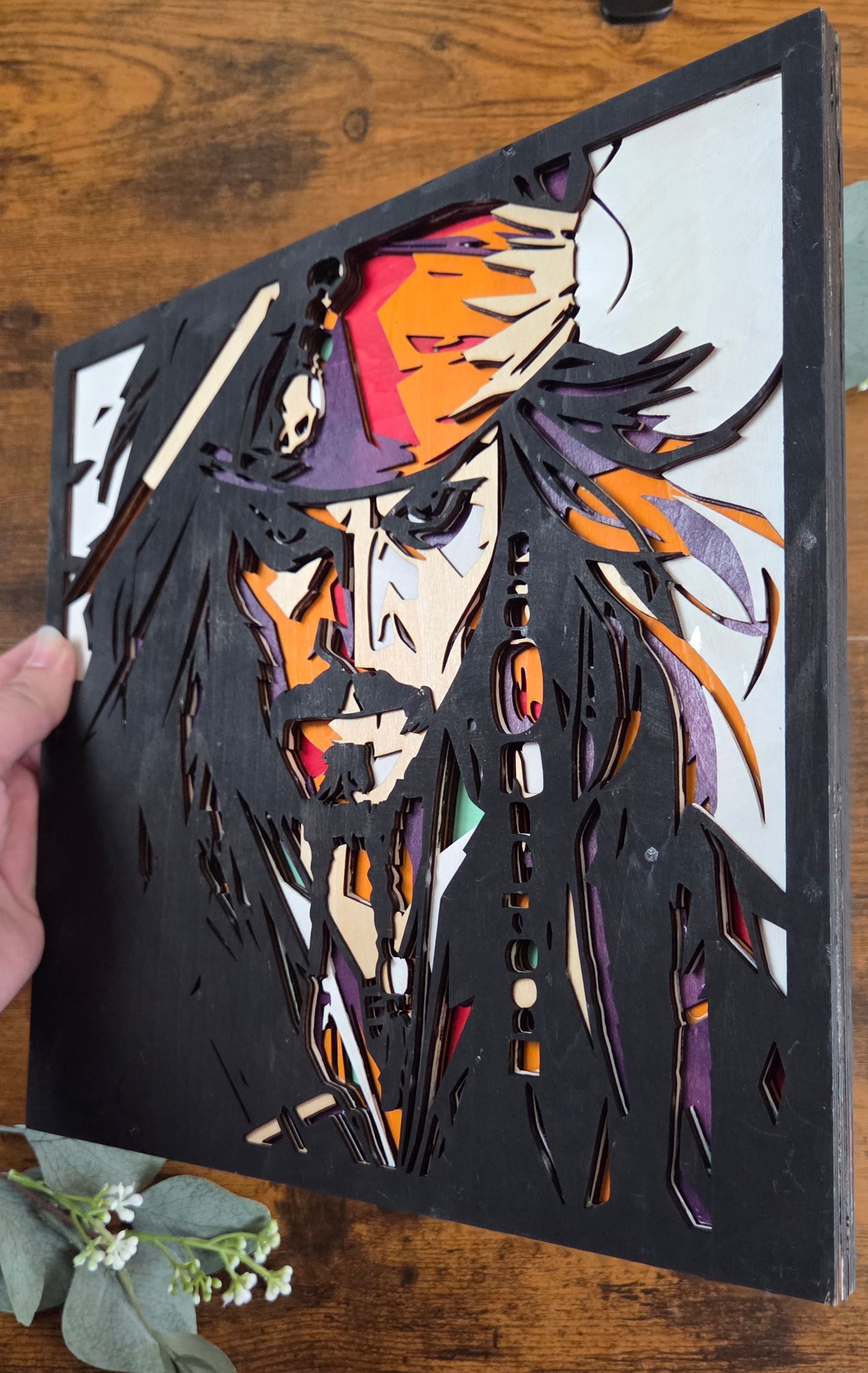 Jack Sparrow Wall Art – Layered, Hand-Painted Wood Art