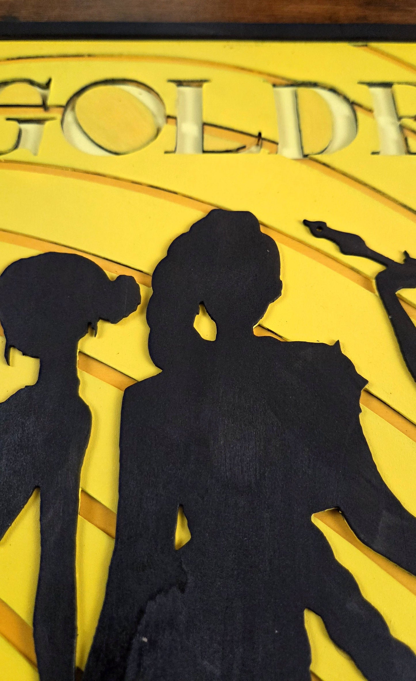 Golden Wall Art – Layered, Hand-Painted Wood Art