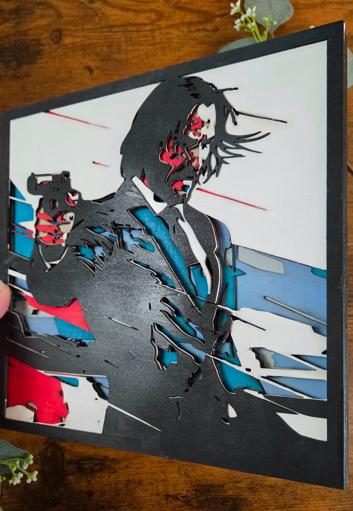 John Wick Wall Art – Layered, Hand-Painted Wood Art