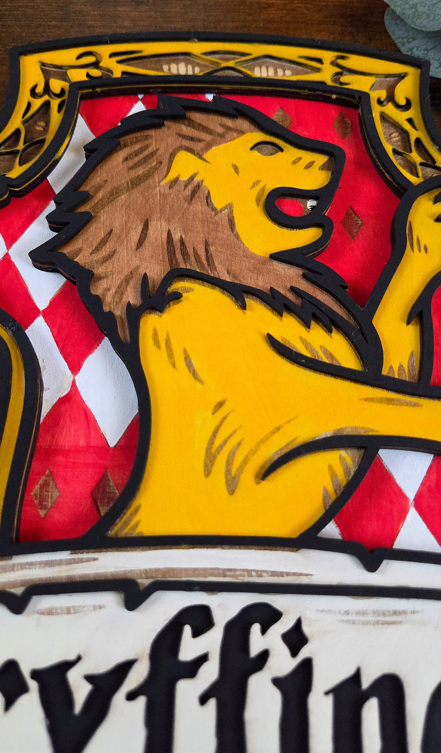 Gryffindor Wall Art – Layered, Hand-Painted Wood Art