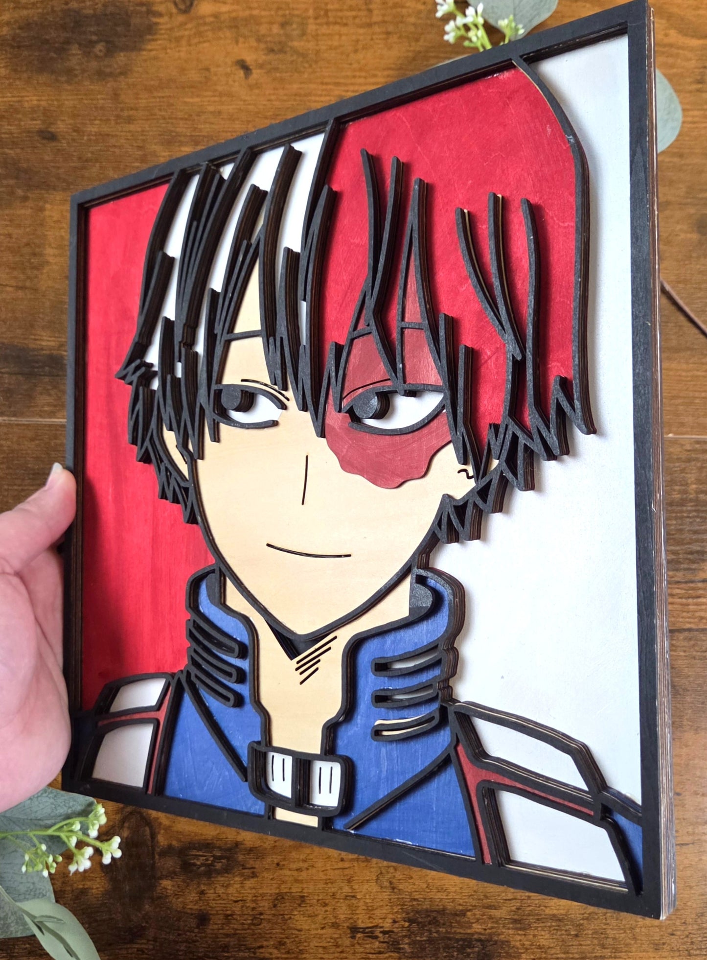 Todoroki Wall Art – Layered, Hand-Painted Wood Art