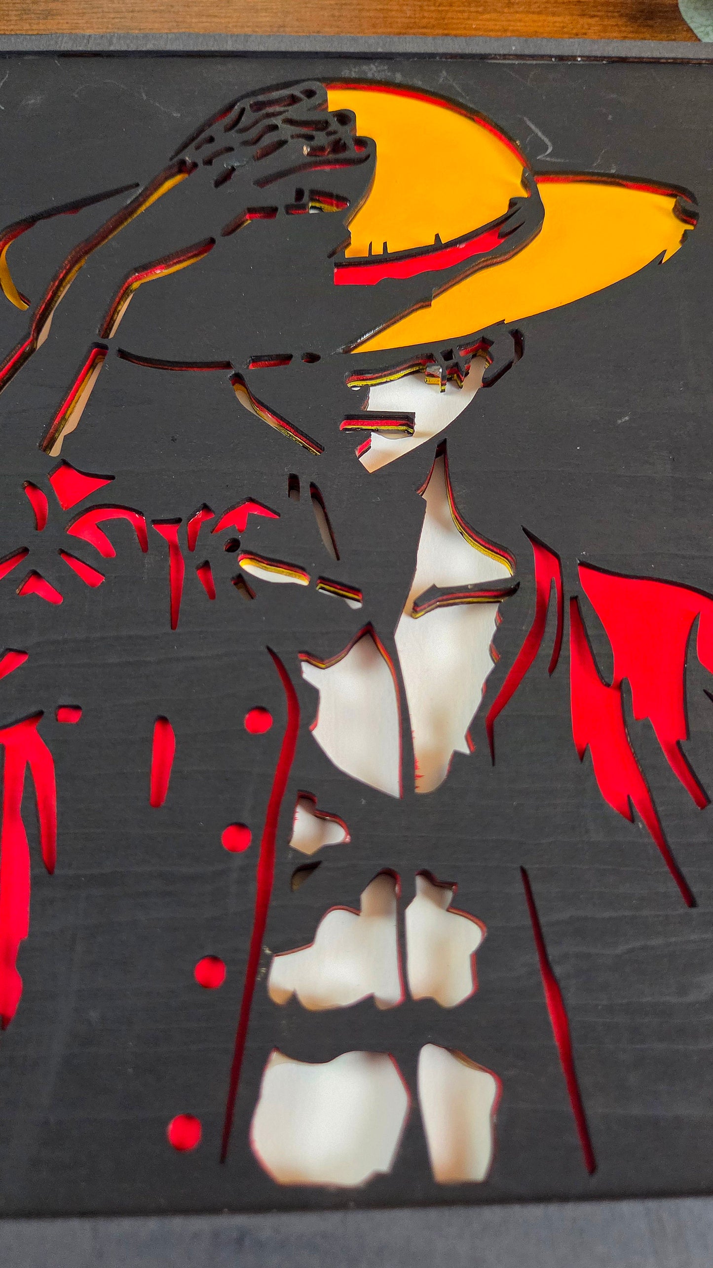 Luffy Wall Art – Layered, Hand-Painted Wood Art