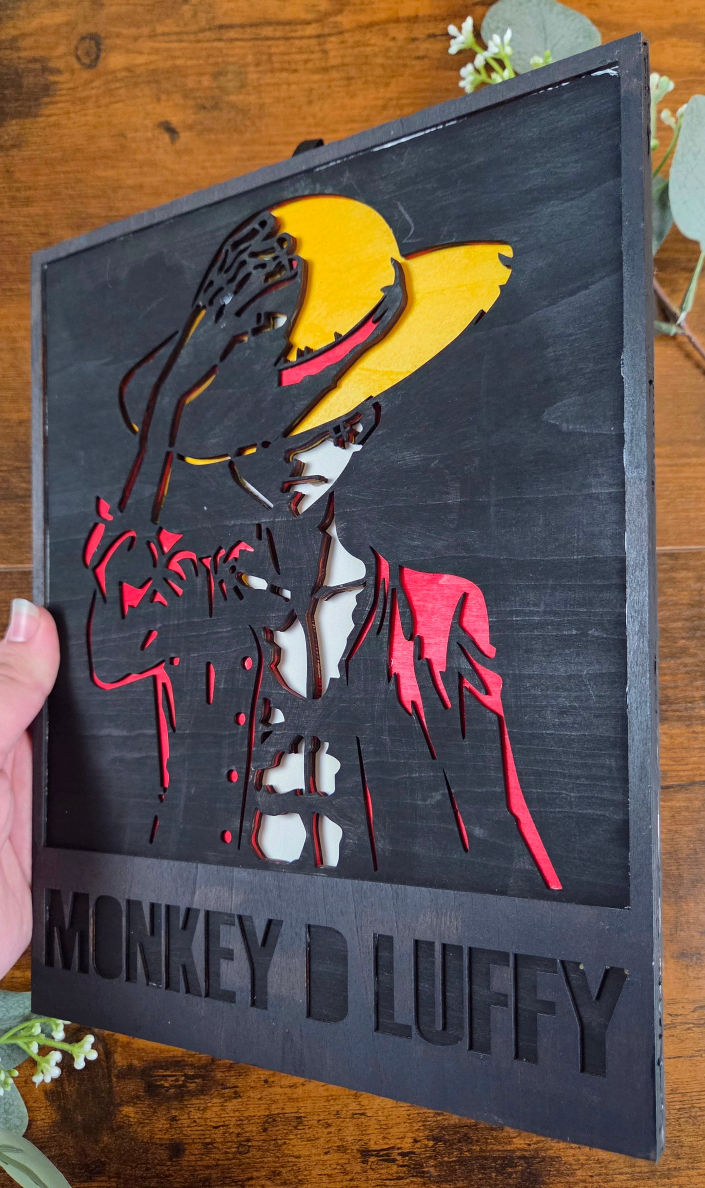 Luffy Wall Art – Layered, Hand-Painted Wood Art