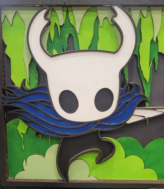 Hollow Knight Wall Art – Layered, Hand-Painted Wood Art