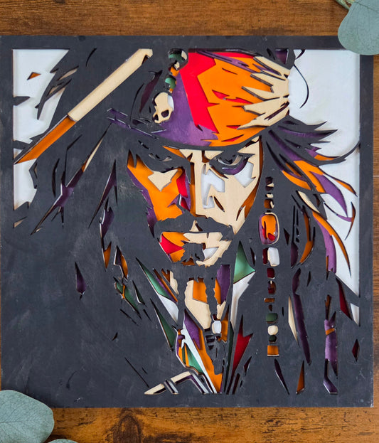 Jack Sparrow Wall Art – Layered, Hand-Painted Wood Art