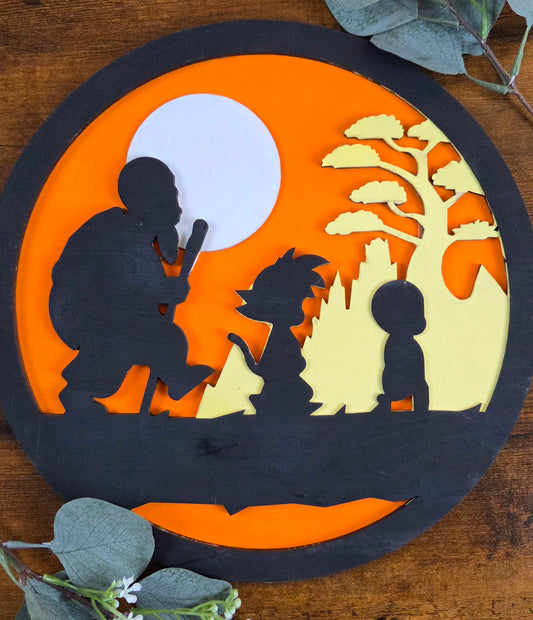 Dragon Ball Z Wall Art – Layered, Hand-Painted Wood Art