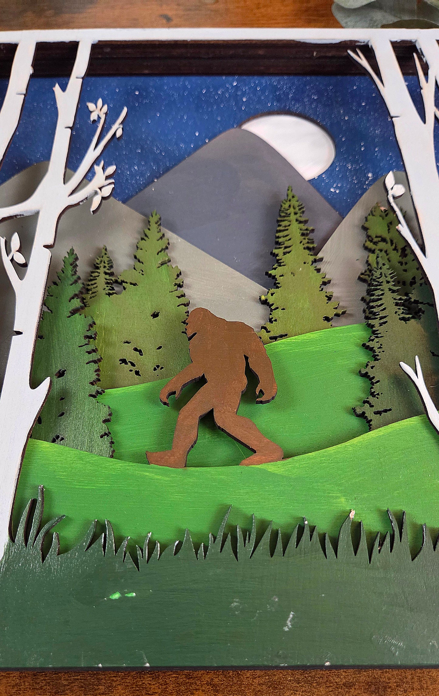Big Foot Wall Art – Layered, Hand-Painted Wood Art