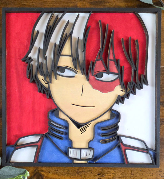 Todoroki Wall Art – Layered, Hand-Painted Wood Art