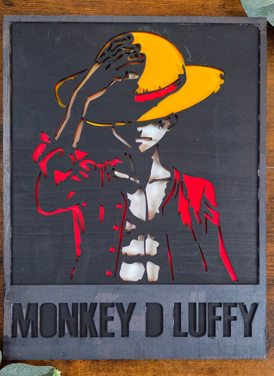 Luffy Wall Art – Layered, Hand-Painted Wood Art