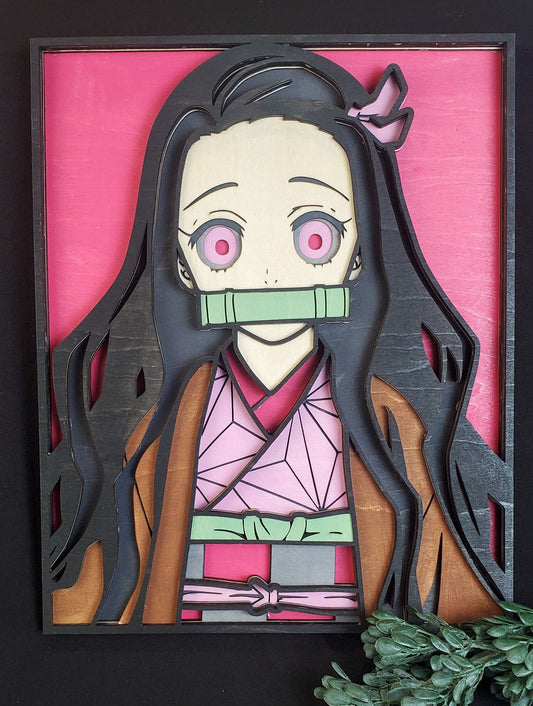 Demon Slayer Layered Wood Art