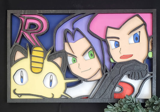 Classic Pokémon Anime Layered Wood Art